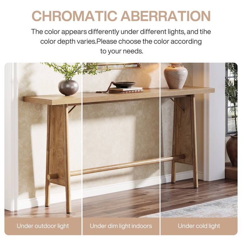 63" Long Entryway Table, Modern Console Table with Metal Legs
