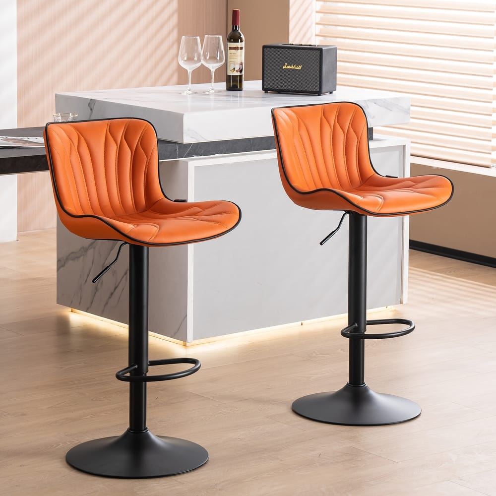 Counter Height Bar stools Modern Leather Adjustable Barstools