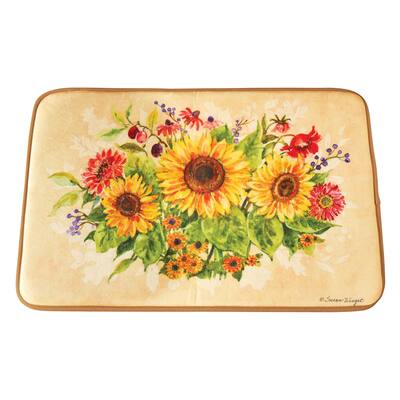 Lovely Sunflower Arrangement Cushioned Bath Mat