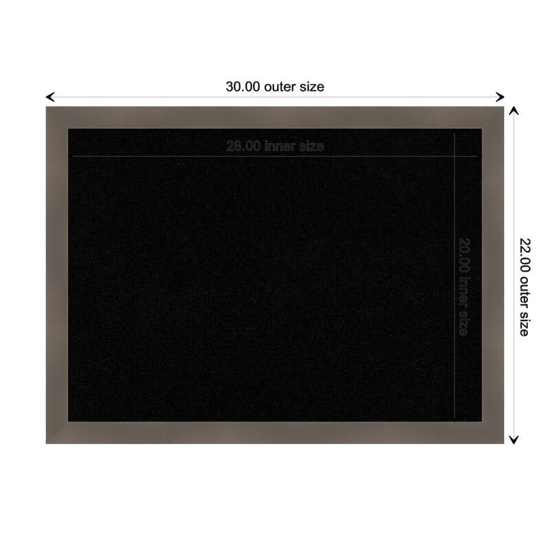 Edwin Clay Grey Wood Framed Black Corkboard Bulletin Board - Board Size 28x20