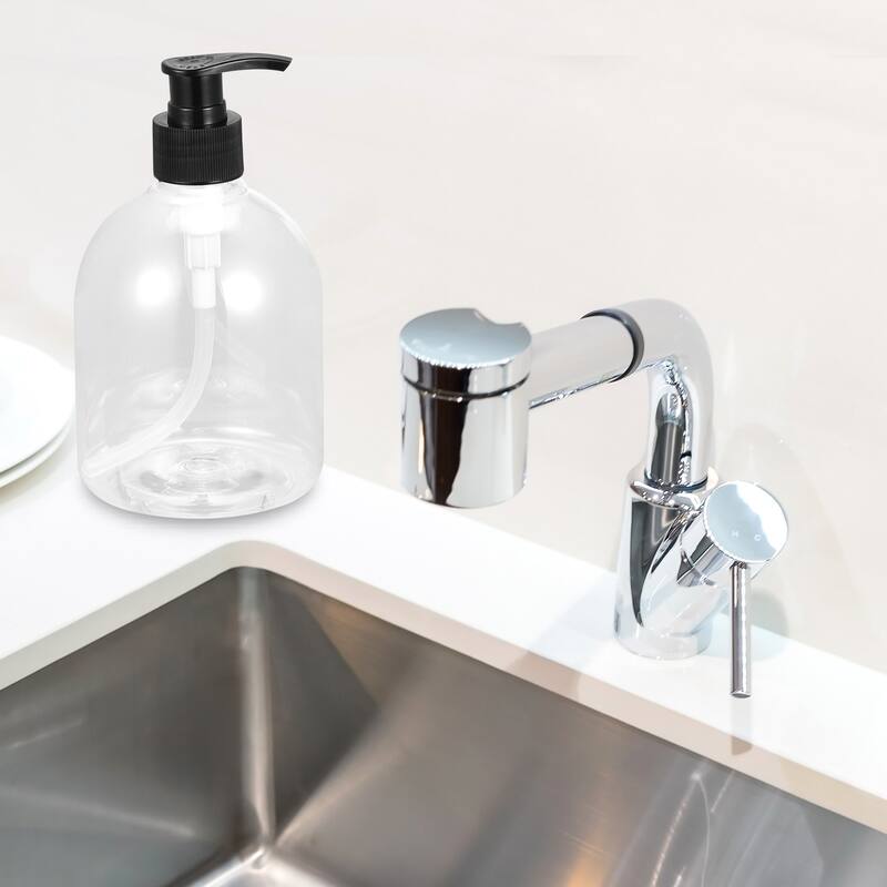 Soap Dispensers Set- 17Oz Plastic Dish Hand Soap Dispenser with Pump for Kitchen Bathroom, 3Pcs Clear - Transparent Black
