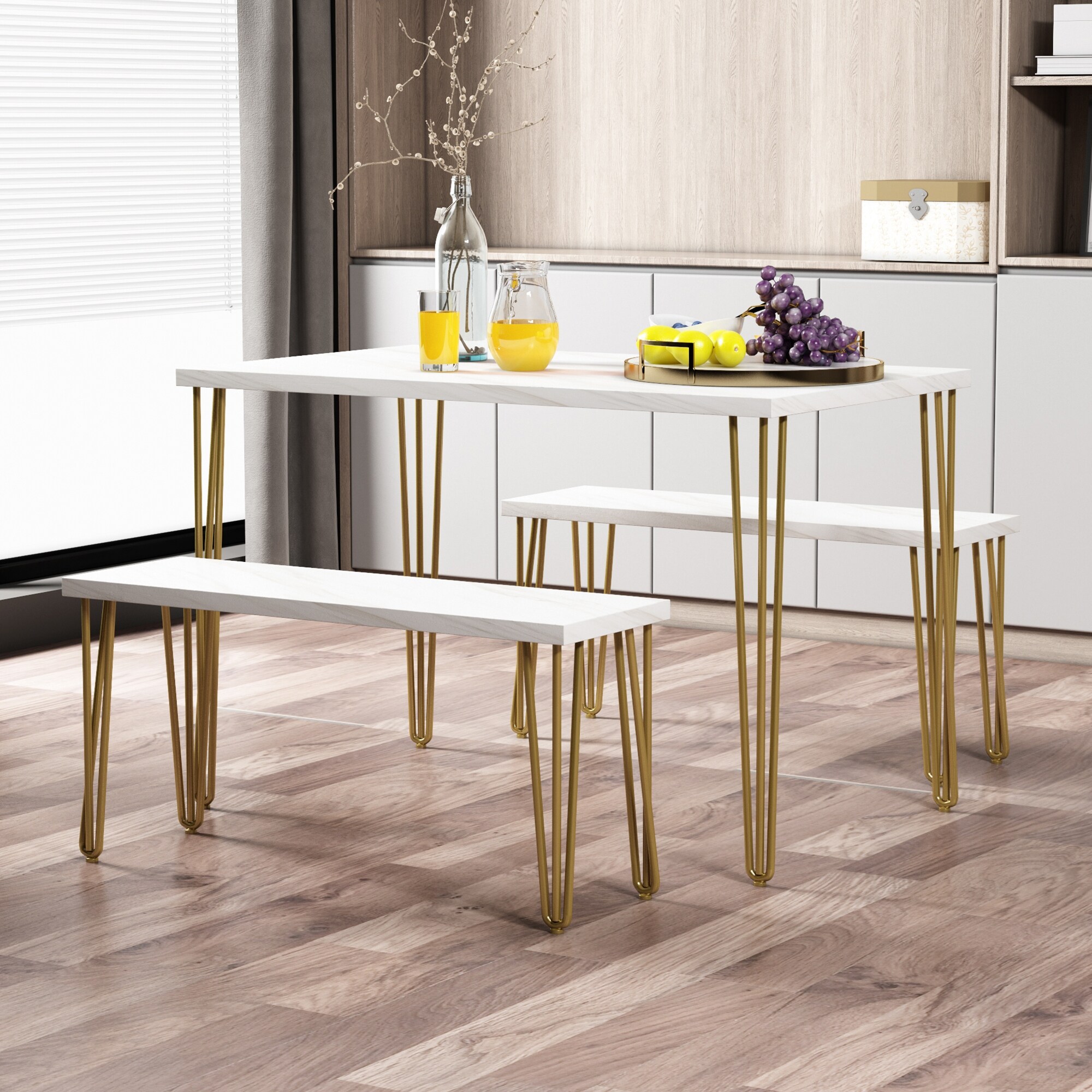 Marble top breakfast nook