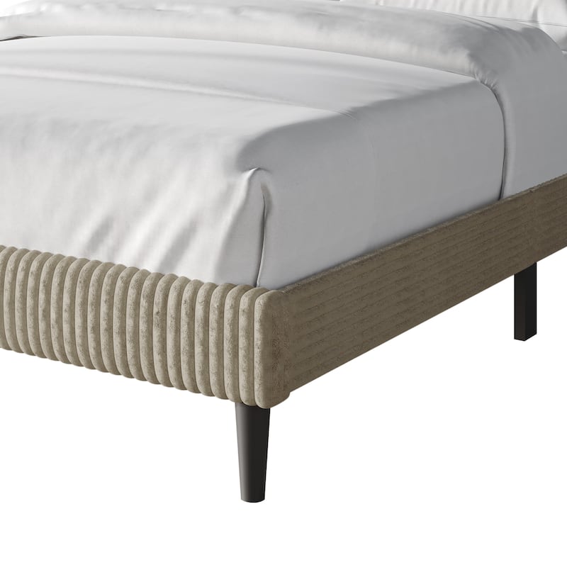 CraftPorch Modern Wingback Upholstered Velvet Bed