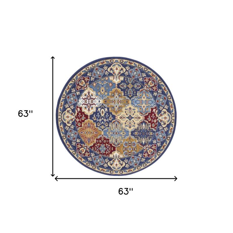 Liyin Power Loomed Distressed Geometric Non Skid Stain Resistant Area Rug By HomeRoots - 63' X '63' X '0.5