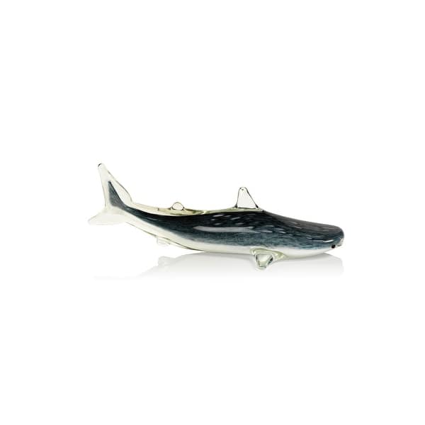 slide 2 of 3, Decorative Glass Wildlife Blue Shark Imitation Figurine