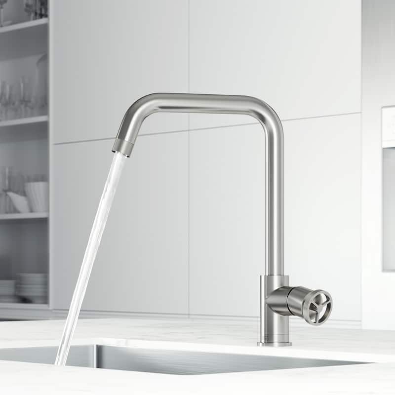VIGO Cass Industrial 14" H Single Handle Kitchen Bar Faucet