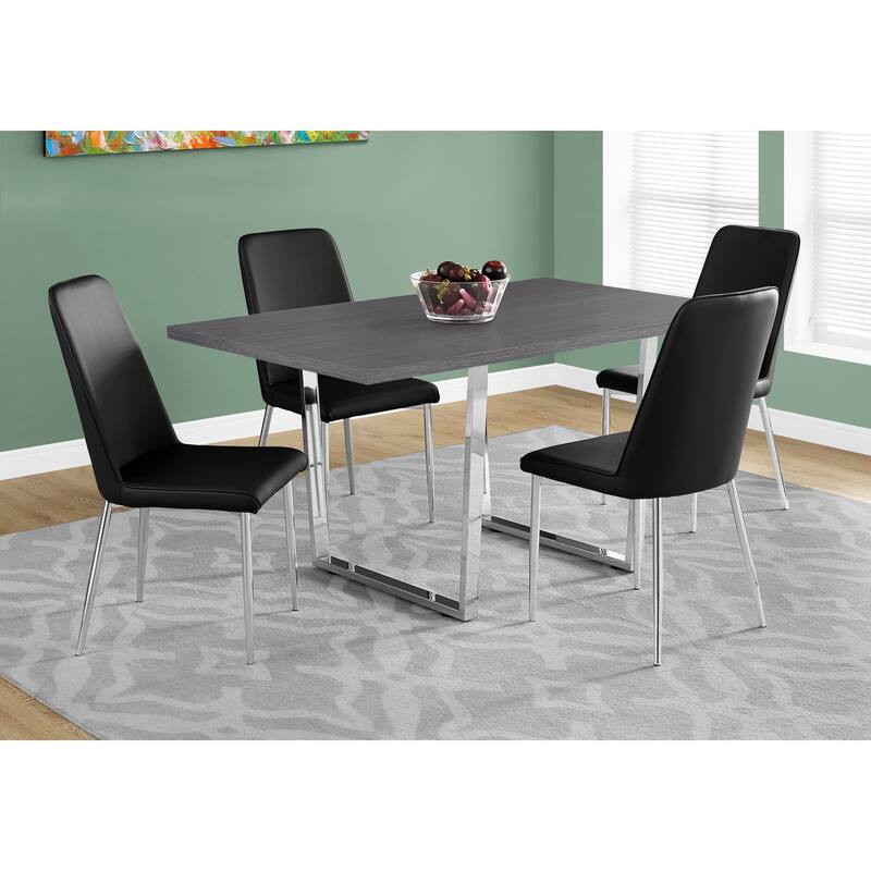 Dining Table, Rectangular, Kitchen, Dining Room, Chrome Metal