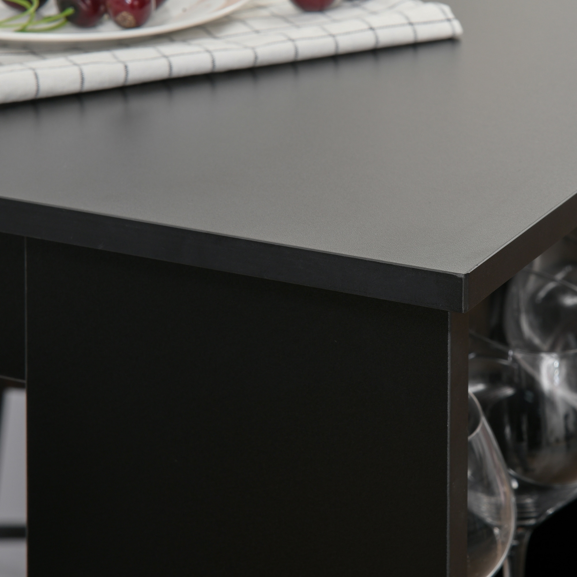 Tall black best sale dining table