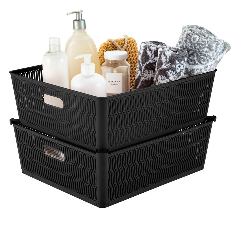 Simplify 4 Pack Slide 2 Stack It Storage Tote Baskets