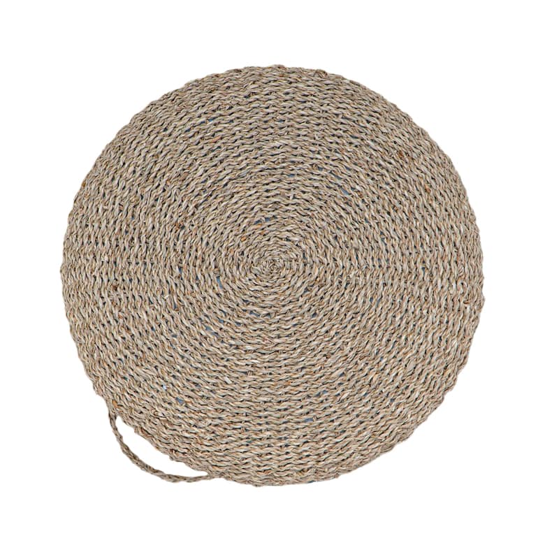 Made4Home Cera Round Natural Woven Accent Ottoman Pouf