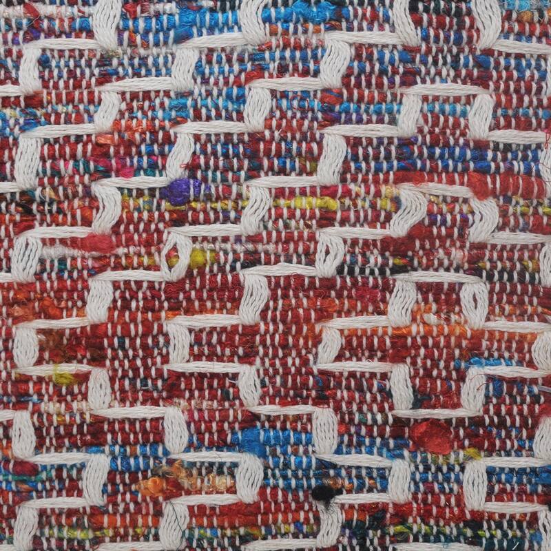 HomeRoots 20" X 20" Red Green Blue Yellow And Orange Polyester Geometric Zippered Pillow