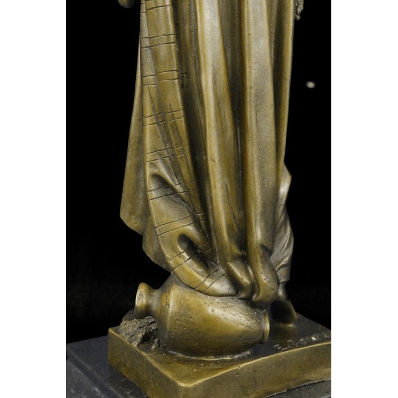 Reproduction Of Greek Goddess Bronze Sculpture Marble Base Statue Art Deco Gift