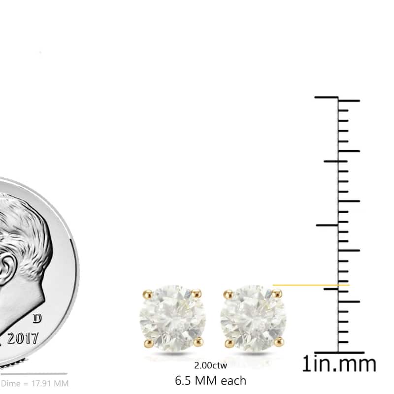 Auriya 18k Yellow Gold Diamond Stud Earrings (H-I, I2-I3)