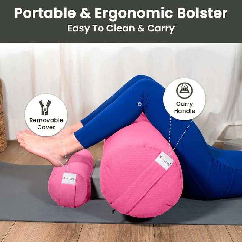 Sol Living Cylindrical Cotton Yoga Bolster