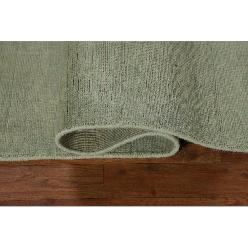 Modern Green Gabbeh Rug Handmade Wool Carpet - 3'10"x 5'11"