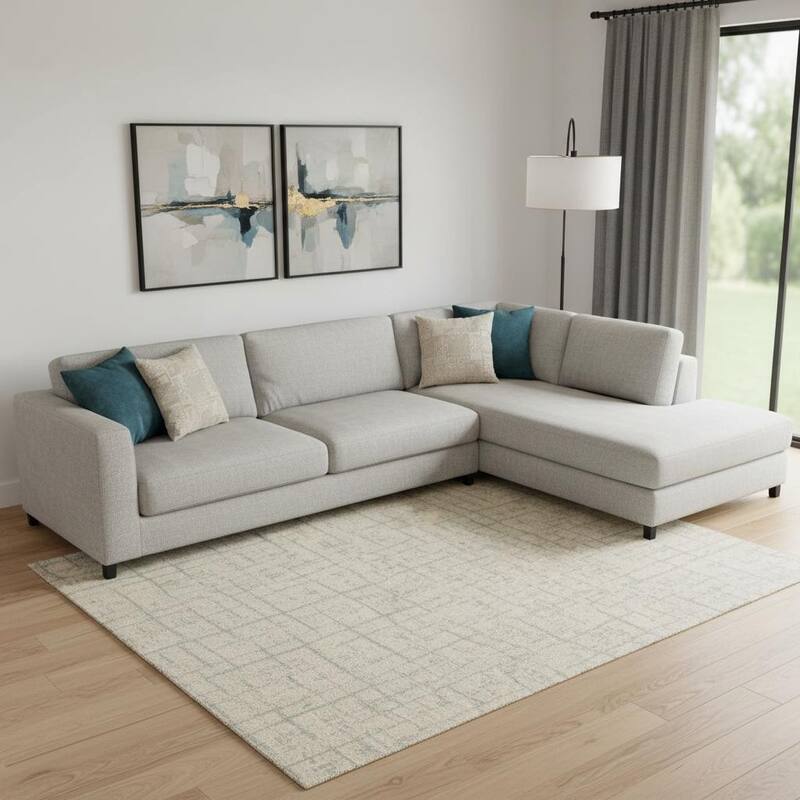 HomeRoots Striped Modern, Contemporary Rectangle Area Rug - 8' X 10' - 8' X 10'