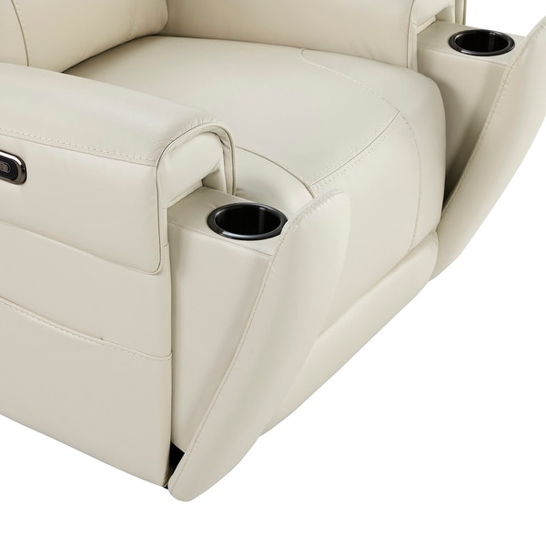 Leo Dual Motor Genuine Leather Power Recliner With Power