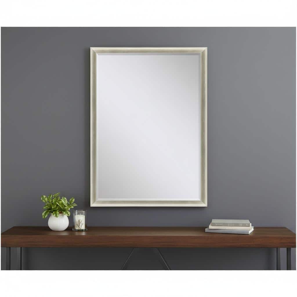 HomeRoots 40" Silver Wood Accent Mirror - 28.00 in. x 40.00 in. x 3.00 in.