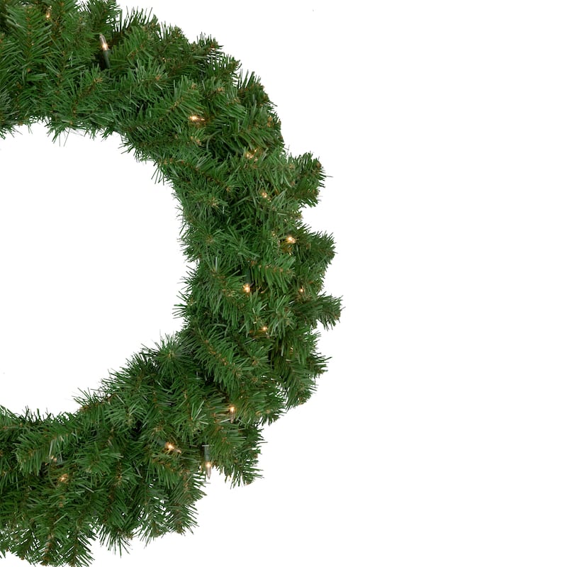 Pre-Lit Dorchester Pine Artificial Christmas Wreath 24-Inch Clear Lights - 24"