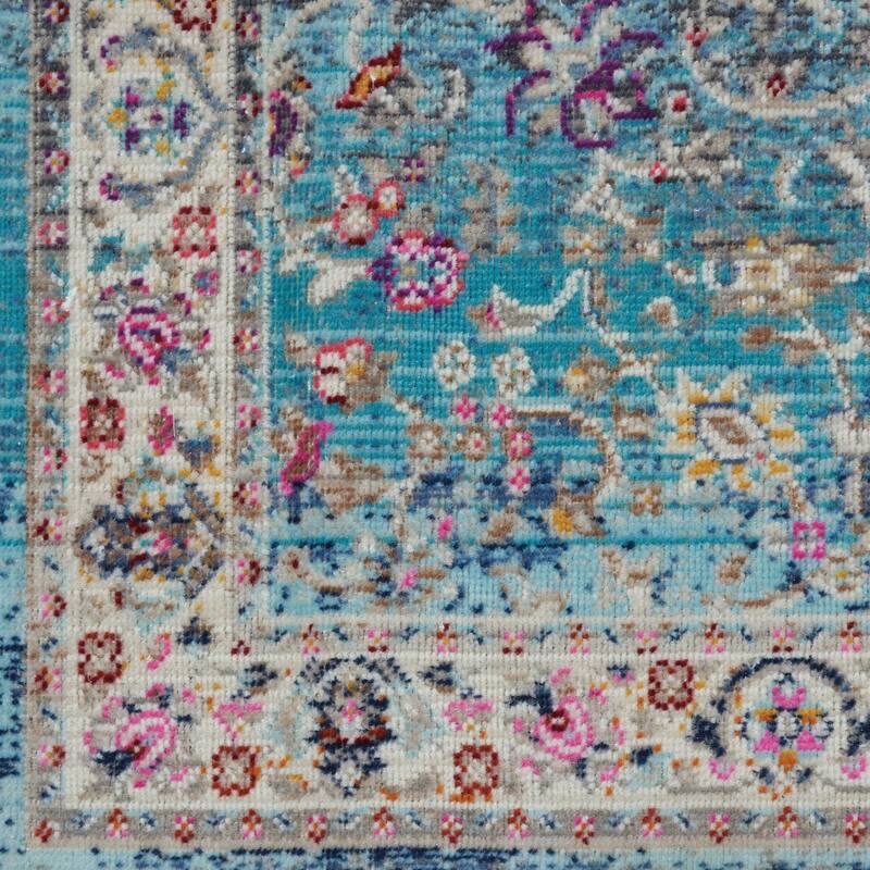 Fejac Power Loomed Distressed Floral Traditional Stain Resistant Area Rug By HomeRoots