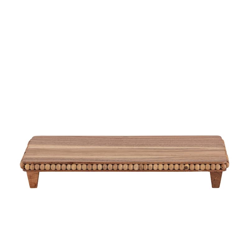 Acacia Wood Beaded Rect Riser