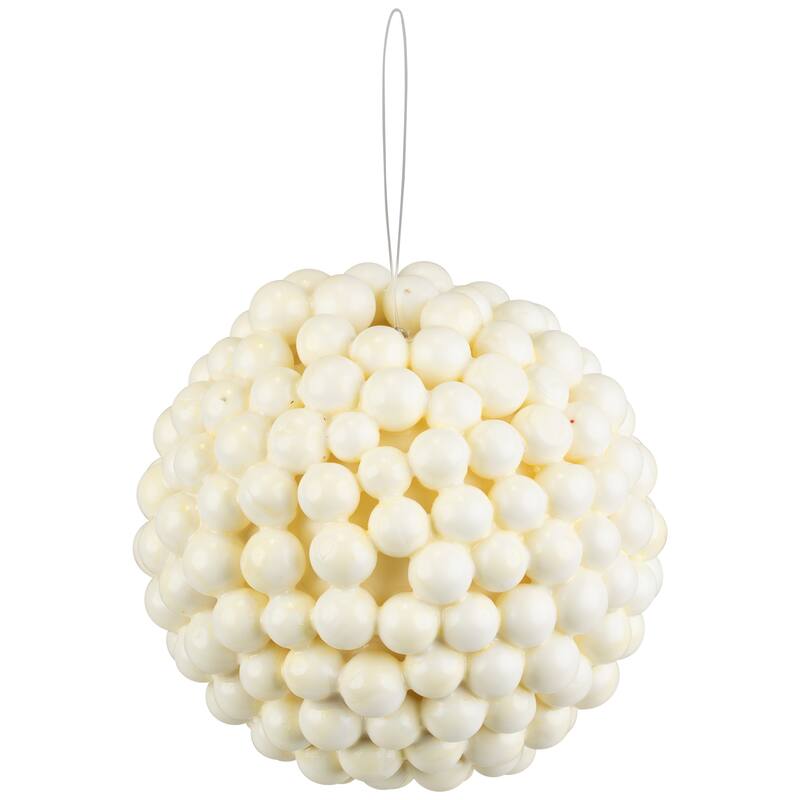 Berries Christmas Ball Ornament - 4.75" - White