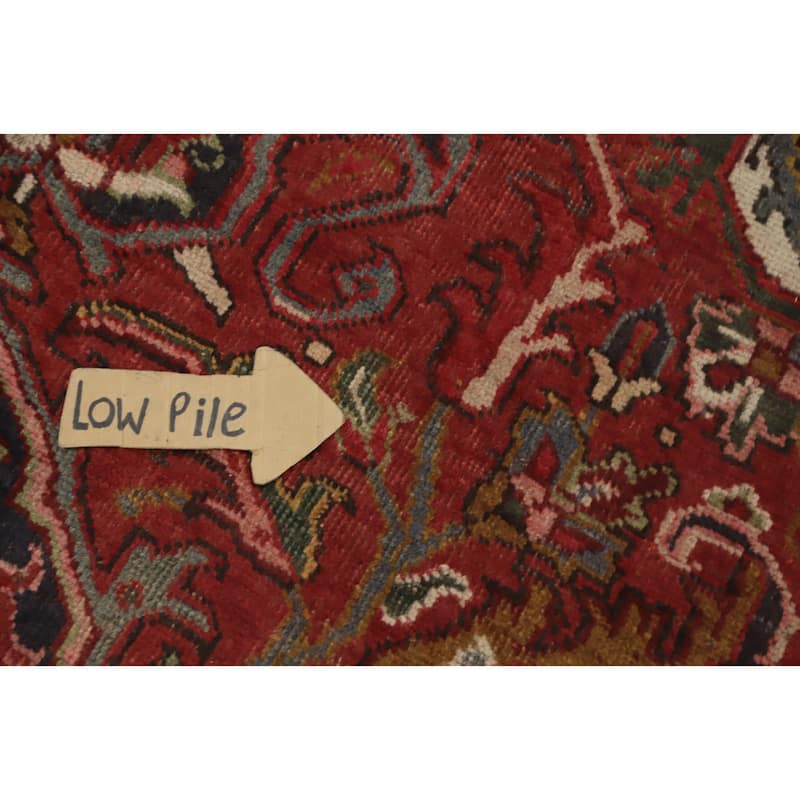 Hand Knotted Oriental 100% Wool Carpet Traditional Floral Red Heriz Area Rug - 10' 10'' X 8' 8''