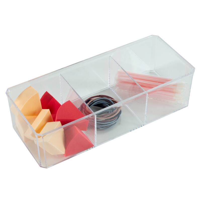 Elle Paris 3 Compartment Lidded Beauty Essentials Organizer Set
