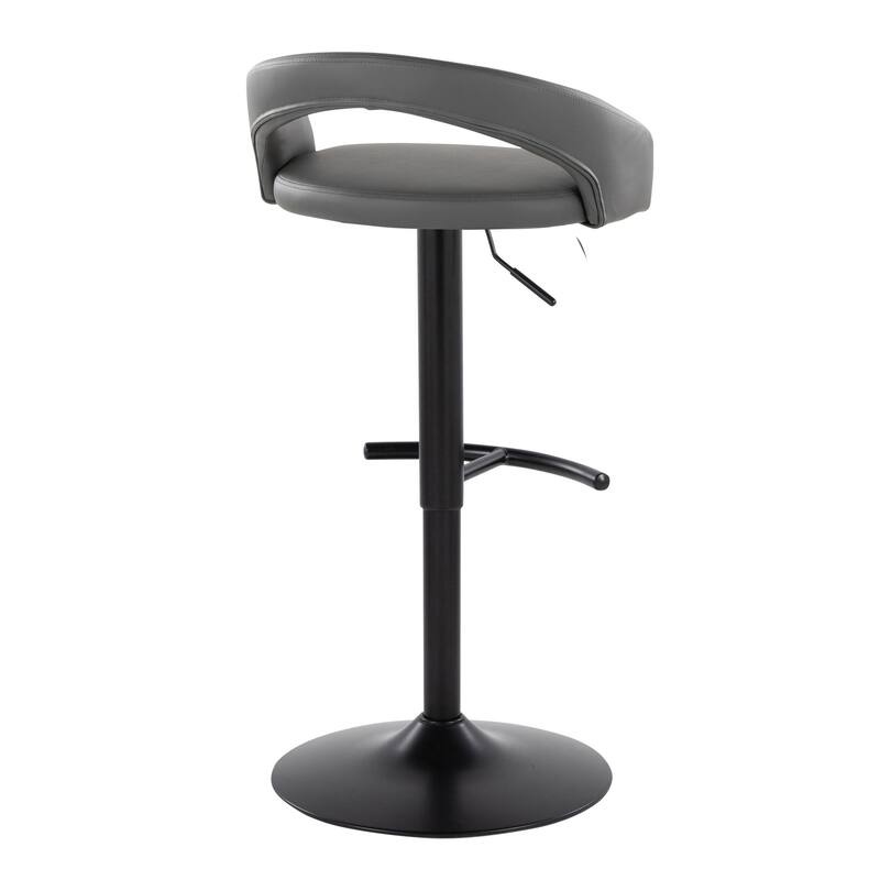 Grotto Upholstered Adjustable Barstool with Black Metal - Set Of 3