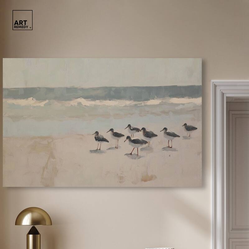 Seagulls at the Beach II Canvas by Art Remedy, Gallery Wrapped