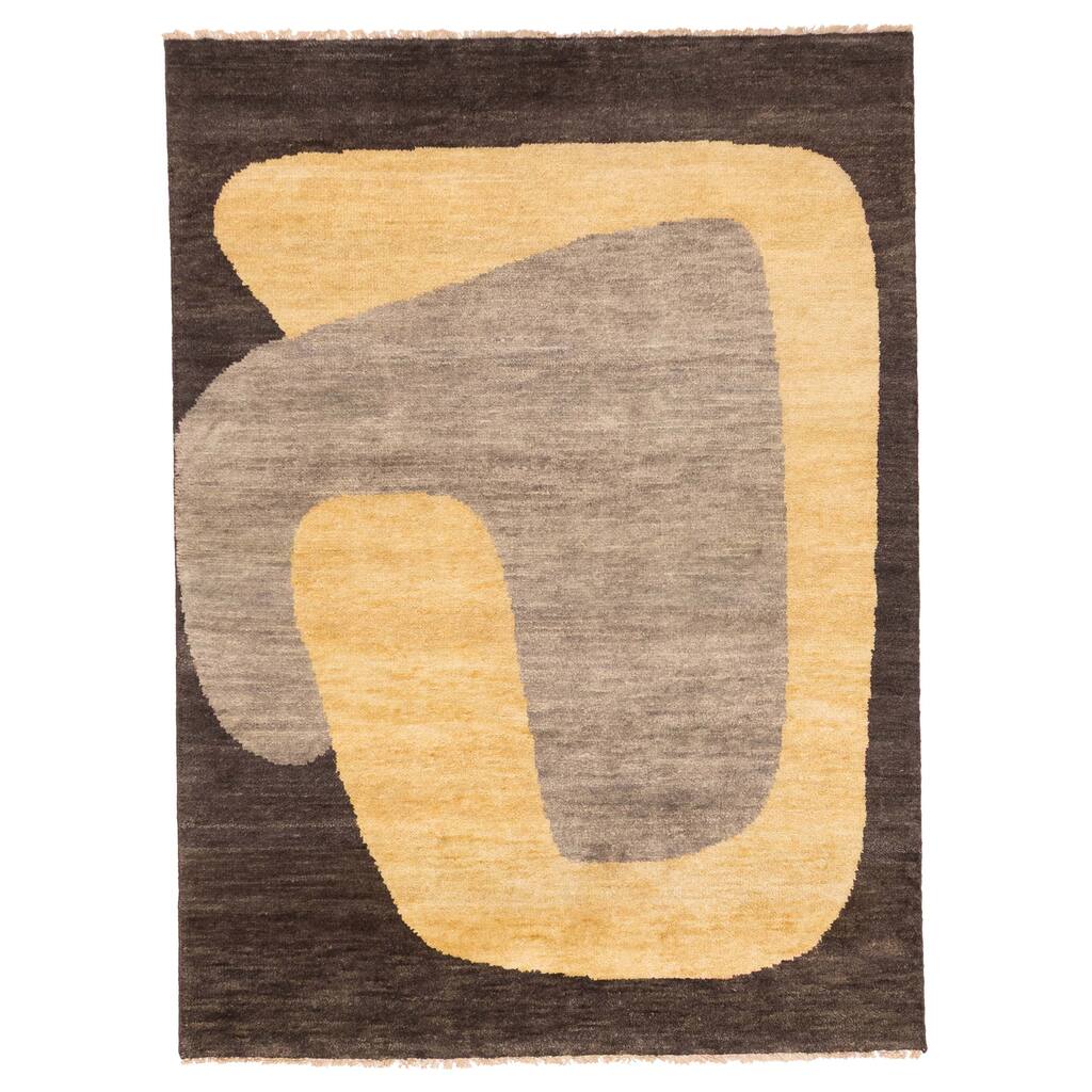 ECARPETGALLERY Hand-knotted Peshawar Ziegler Dark Brown Wool Rug - 4'11 x 6'10