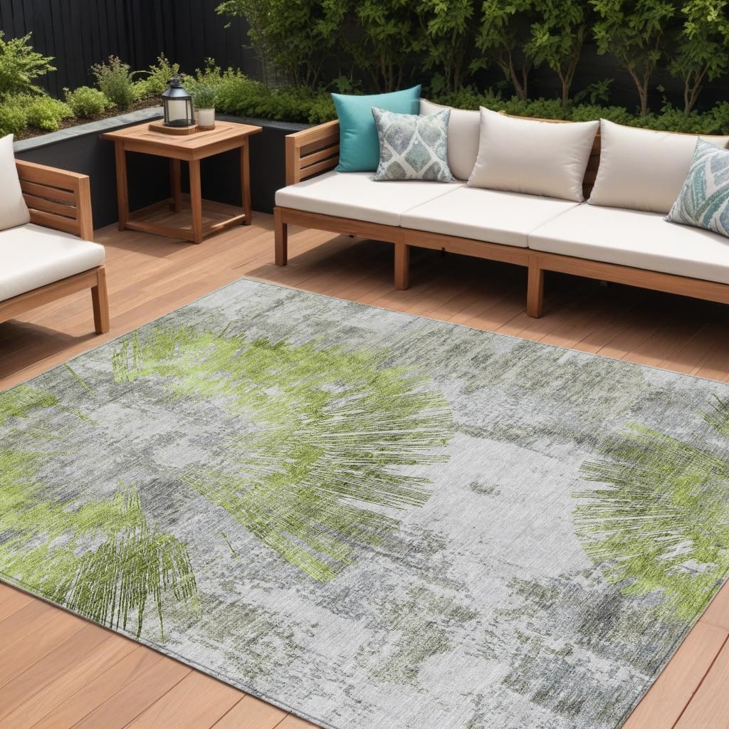 HomeRoots Abstract Transitional Rectangle Outdoor Rug