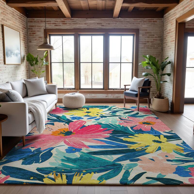 Premium Washable Super Soft Casual Floral Mayfield Rug