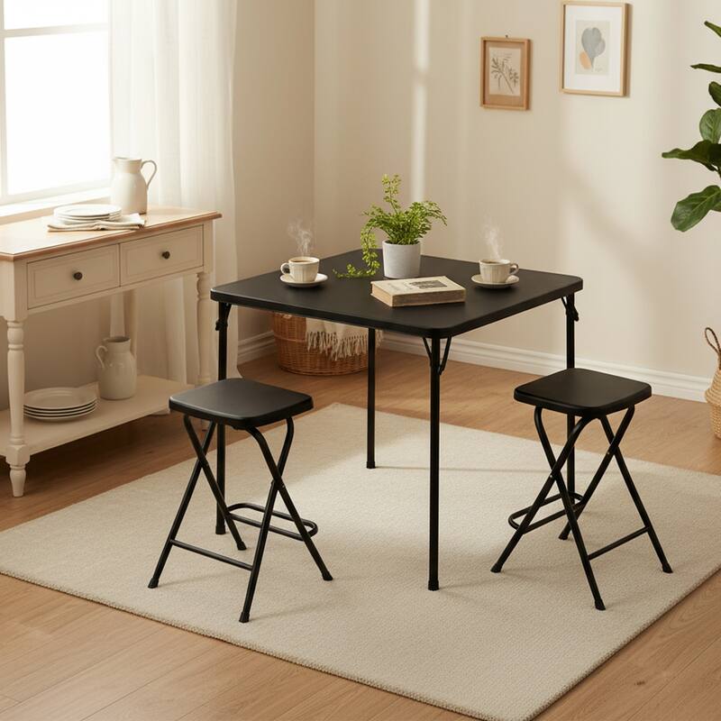 HOMYLIN 34" Square Folding Table with Sturdy Frame for Indoor/Outdoor