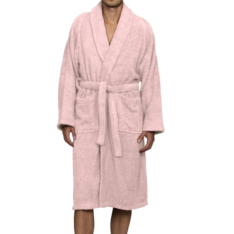 100% Cotton Soft Terry Adult Unisex Lightweight Bathrobe by Superior - Large - Pink