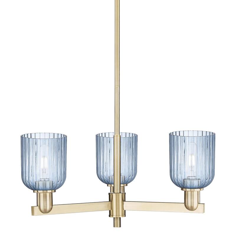 Innovations Lighting 716-3CR-9-18 Bridal Veil Chandelier Bridal Veil 3 - Champagne Bronze / Blue