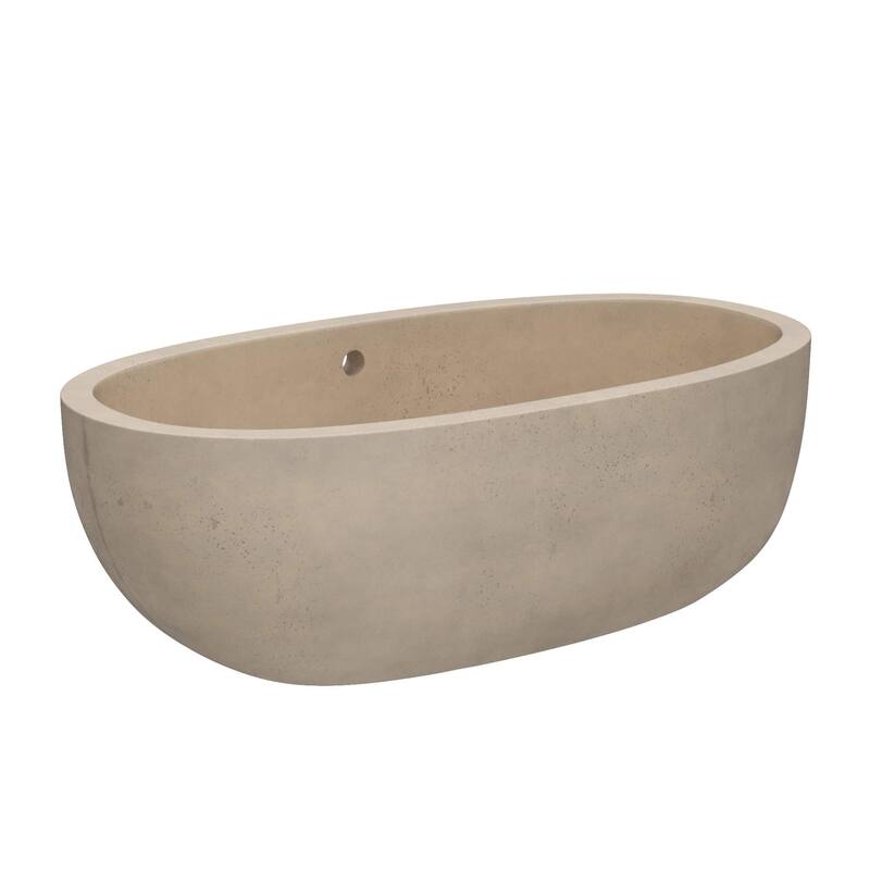 Avalon NativeStone Freestanding Soaking Tub - 66" - Sand