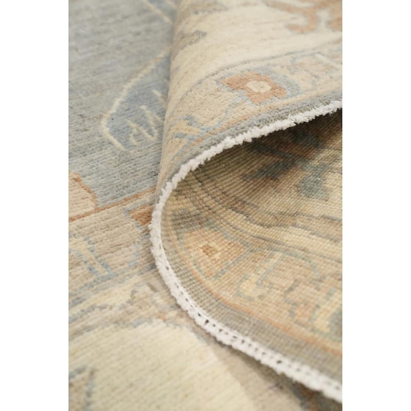Hand Knotted Oriental 100% Wool Carpet Transitional All-Over Greys & Charcoal Oushak Area Rug - 11' 10'' X 9' 0''