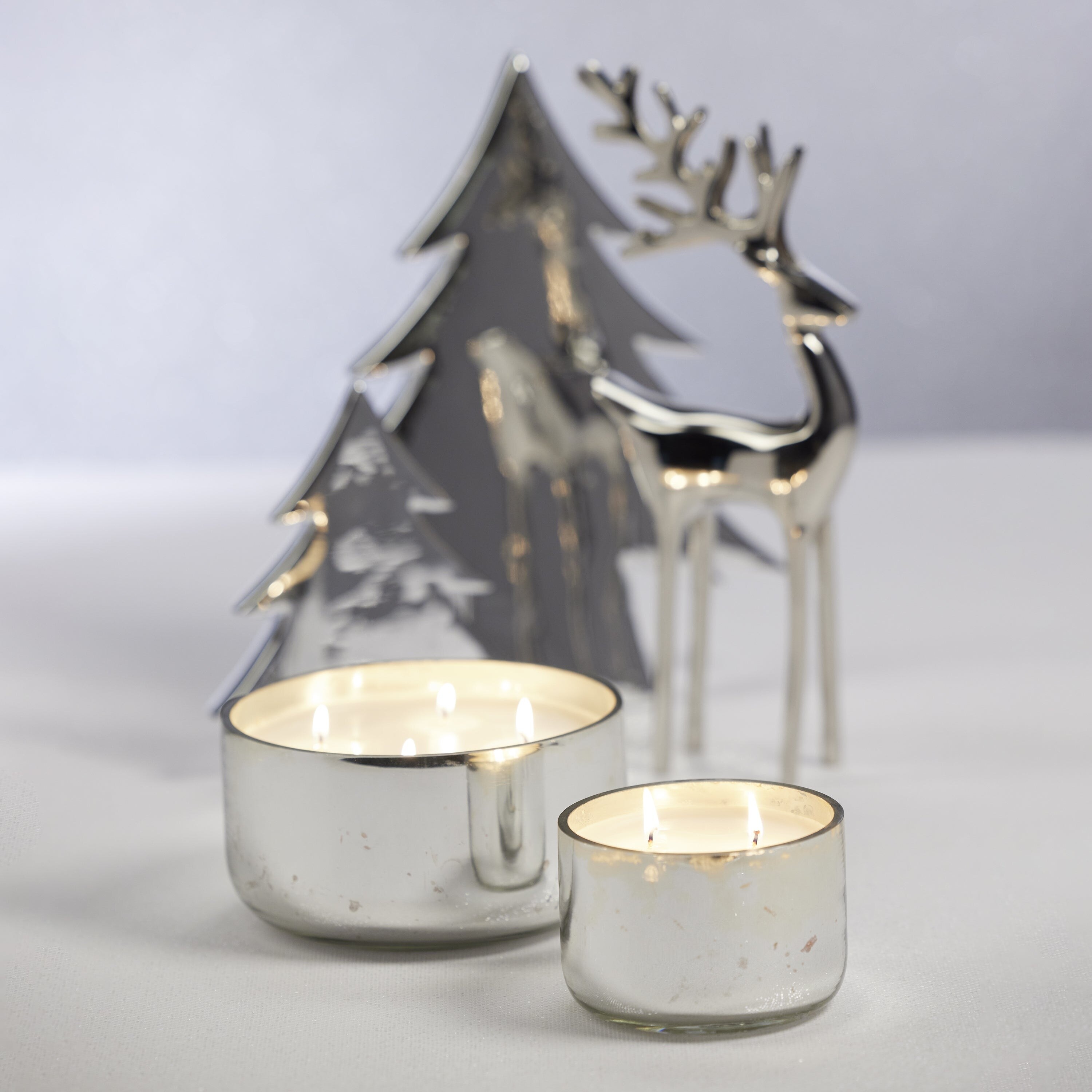 Silver Glitter Ornament Scented Candle - Siberian Fir 3.5