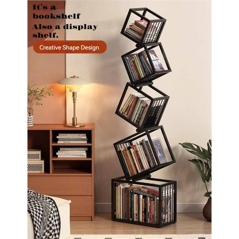 5 Tier Metal Creative Corner Shelf Special-shaped Display Shelf Wall Bookshelf