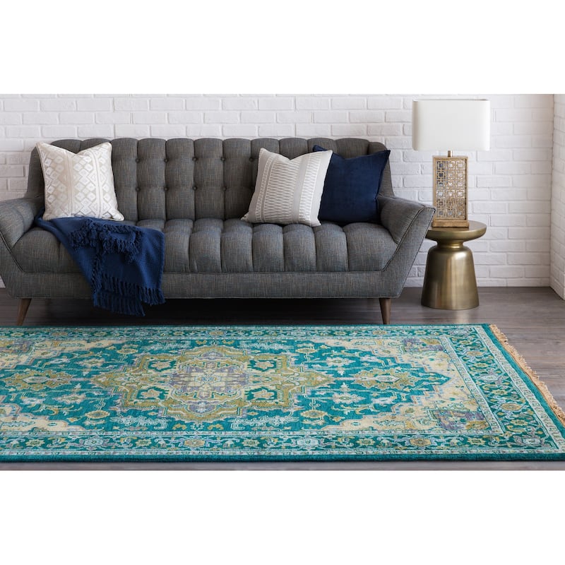 Hand-Knotted Conor Border New Zealand Wool Area Rug
