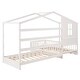 preview thumbnail 5 of 8, L Structure 2 Twin Wood House Bed with Fence & Slatted Frame,White