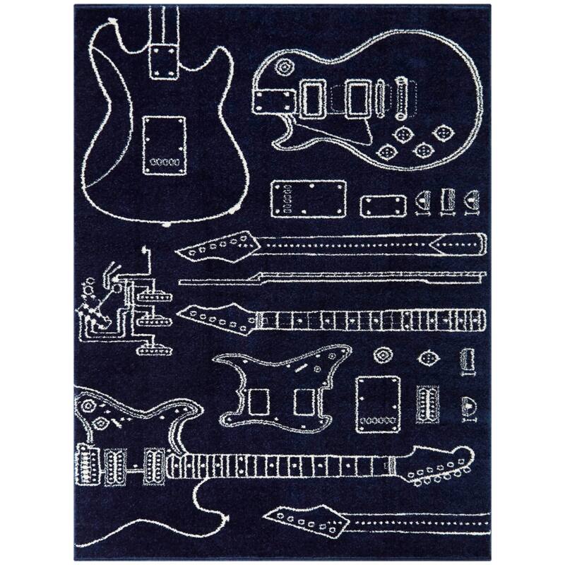 Mod-Tod Rocker Kids Guitar Area Rug