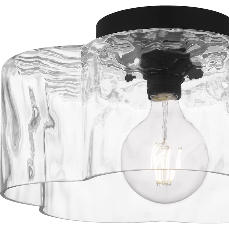 Lilly 1-Light Matte Black Semi-Flush Mount