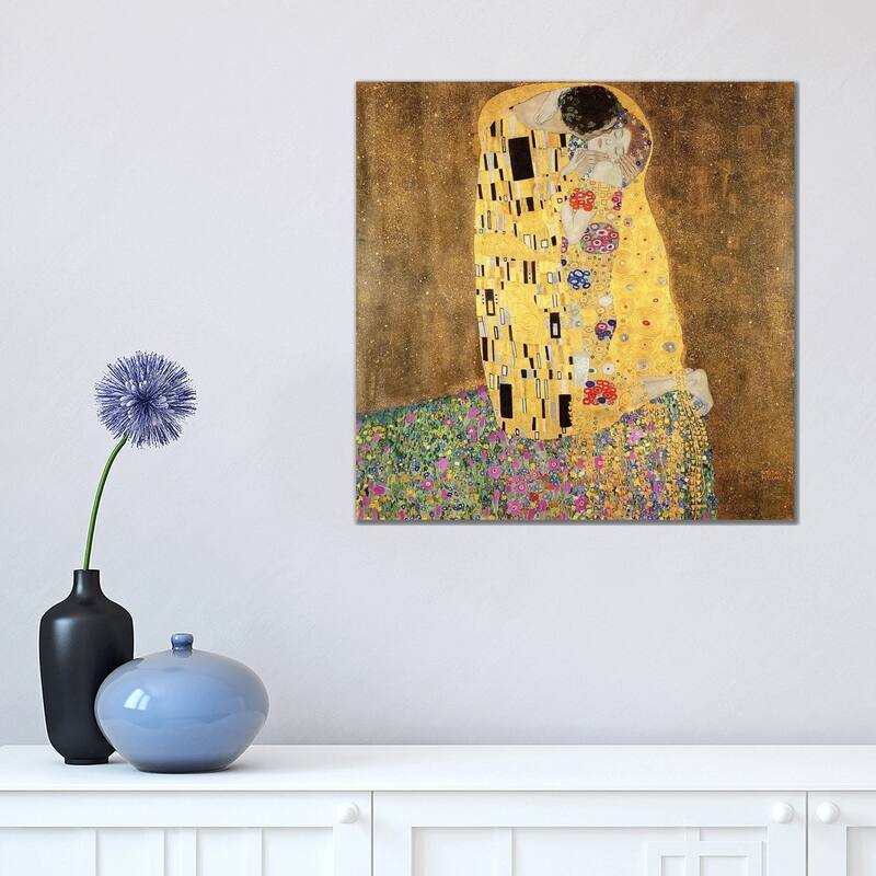 iCanvas "The Kiss" by Gustav Klimt Canvas Print - 18x18x1.5