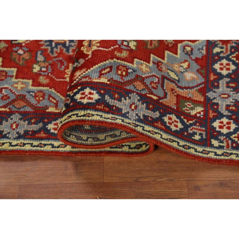 Geometric Heriz Serapi Indian Rug Hand-Knotted Wool Carpet - 2'10"x 5'1"