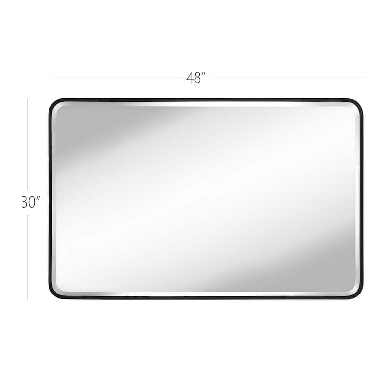 Aluminum Frame Beveled Glass Bathroom Wall Mirror with Round Corner