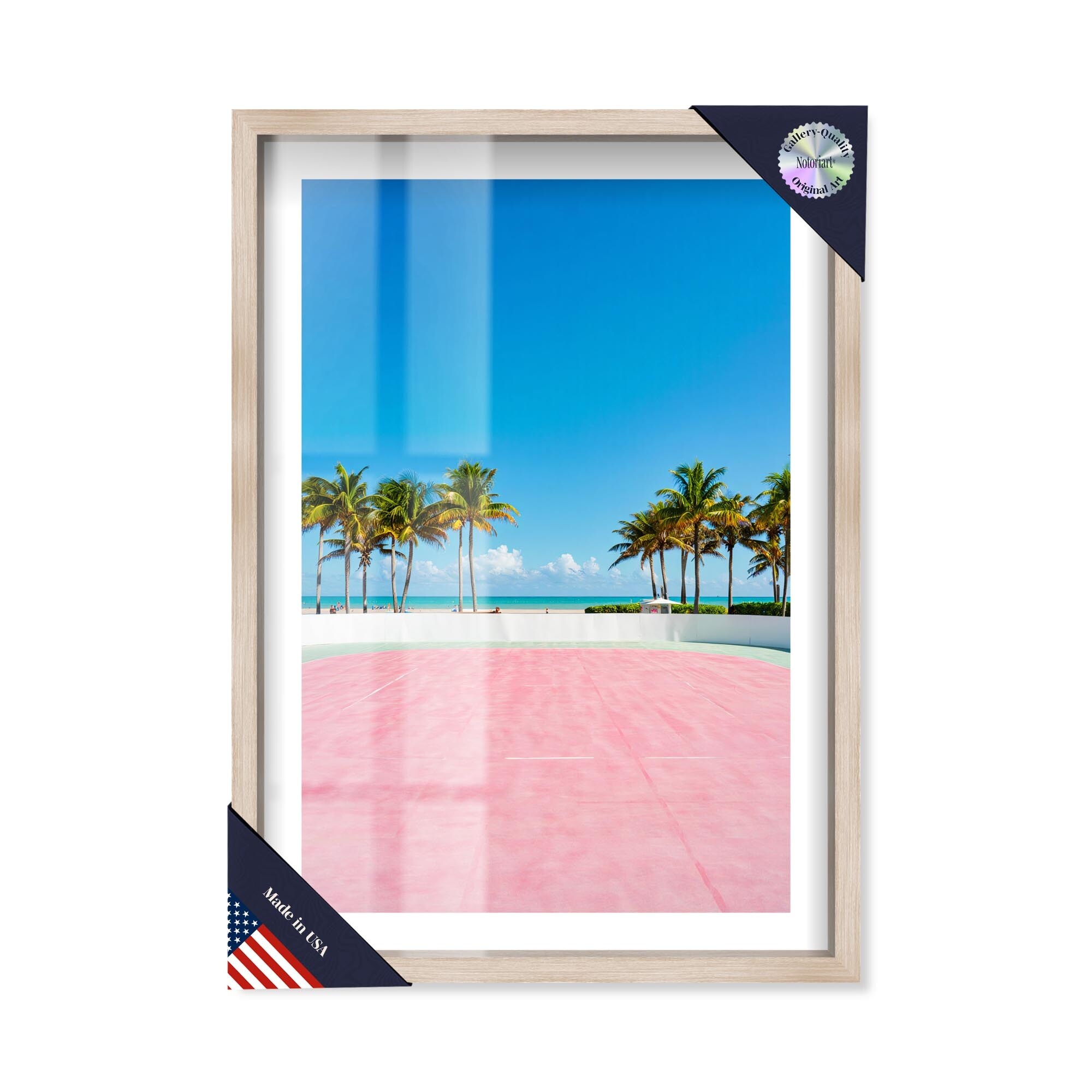 Pink Court Palm Shadowbox Print by Notoriart