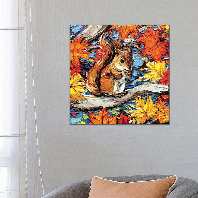 iCanvas "Squirreling Away" by Aja Trier Canvas Print - 26x26x1.5