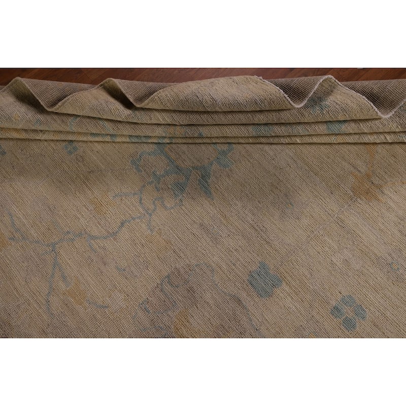 Oushak Turkish Area Rug Handmade Vegetable Dye Wool Carpet - 9'6" x 12'0"